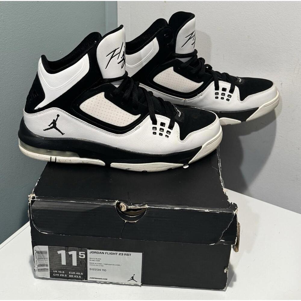 Mens Jordan Flight 23 RST Sneakers Size 11.5 White/Black 512234-110